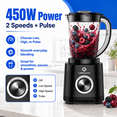 thumbnail image 3 of LINKChef Countertop Blender, 450W Blender for Smoothies and Shakes, 57 oz Jar, 2 Speeds with Pulse, Black, 3 of 6