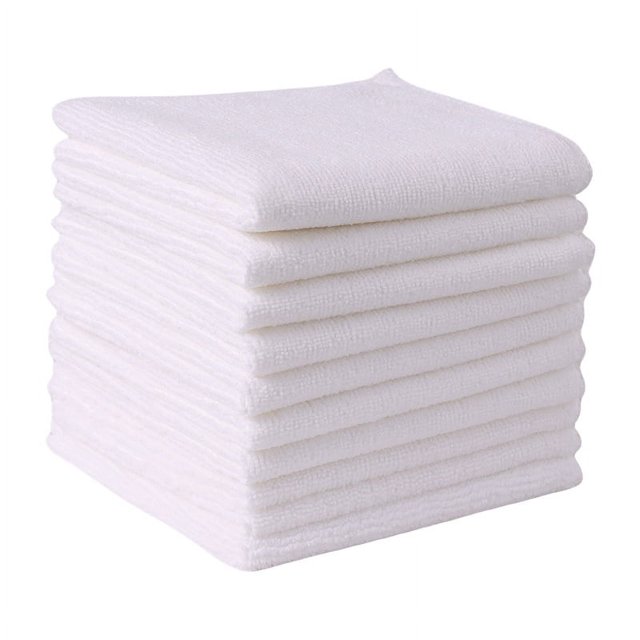 10/5/3/1pcs Thicken Microfiber Car Cleaning Towels Soft Quick Drying Windows Mirrors Wiping Rags Home Double Layer Clean Cloths White 1PC