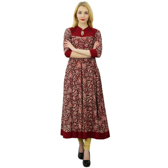 Phagun Women Ethnic Top Dress Designer Kurta Cotton Floral Anarkali Kurti Tunic