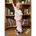 thumbnail image 5 of BemeyourBBs Toddler Baby Girls Summer Clothes Silly Goose Outfit Short Sleeve Letters Print Ruffle T Shirt Tops with Bell Bottom Flare Pants 2Pcs Clothing Set, 5 of 9