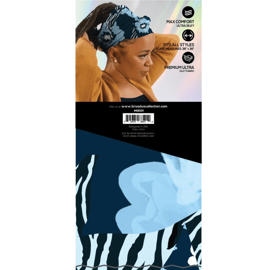 Broadus Collection Scarf by Shante & Snoop Dogg 60" x 15" Headwrap, Floral Zebra