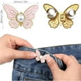 thumbnail image 2 of Detachable Butterfly Clips, Butterfly Waist Cinching Button, Reusable Pant Clips for Waist Tightener, for Loose Jeans Jackets Coats Shirts (4 PCS C), 2 of 7