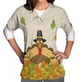 thumbnail image 4 of Amzcrzy Womens Plus Size Thanksgiving Scrubs TopsWomen's Short Sleeve V-Neck Thanksgiving Turkey Workwear Tops With Pockets Blouse Turkey Shirts Scrubs, 4 of 4