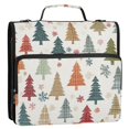 thumbnail image 2 of Haosy 3 Ring Zipper Binder with Shoulder Strap Waterproof Trapper Keeper 2 Inch D-Ring 500 Sheets Capacity, Colorful Plaid Christmas Tree, 2 of 8