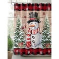 thumbnail image 2 of Fsddascl Christmas Snowman Shower Curtain Set - 72" x 78" Washable Bathtub Curtain with 12 Hooks, Xmas Tree Red Buffalo Plaid Wooden Waterproof Fabric Stall Shower Curtains for Bathroom/Bathtub, 2 of 6