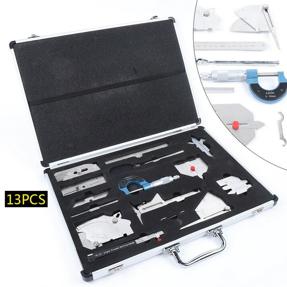 13-Piece Stainless Steel Weld Inspection Gauge Set with Toolbox