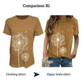 thumbnail image 2 of Femmes Col Rond Chemises Manches Courtes Pissenlit Style Simple Top Été Respirant T-shirts Unisexe Vêtements Accessoire de Mode Kaki XXL, 2 of 8