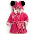 thumbnail image 1 of Baby Boys Girls Hooded Bathrobe Minnie Mouse Soft Fleece Robe Cartoon Pajamas, 1 of 3
