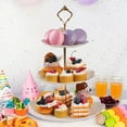 thumbnail image 4 of YOYTOO 2Pcs 3 Tier Cake Display Stand Holder Dessert Fruit Serving Stand for Wedding Party White, 4 of 7