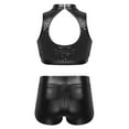 thumbnail image 2 of YiZYiF Girls Sequins Two Piece Ballet Dance Outfit Tank Crop Top with Shorts Dancewear Black 6, 2 of 7