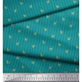 thumbnail image 2 of Soimoi Moss Georgette Fabric Leaves,Flower Bud & Stripe Print Fabric by Yard 42 Inch Wide, 2 of 3