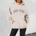 thumbnail image 2 of Women Blouses Extra Long Sweat Shirts Women Cute Clothes Teen Girls Warm Zip Sweatshirts Cowl Neck Sweatshirt Rambling Hoodie Cool Design Long Sleeve U Neck Light Jacket Pullover Sports Beige M, 2 of 4