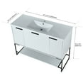 thumbnail image 3 of Kselythan 48" Bathroom Vanity With Undermount Ceramic Basin,Freestanding Bathroom Cabinet,With Resin Sink And Storage Drawer Doors,Bathroom Cabinet (Rock Grey/White/Navy Blue), 3 of 9