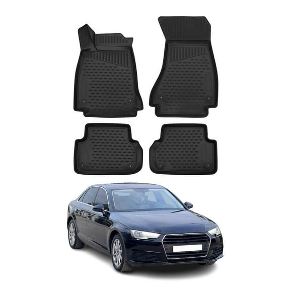 OMAC Floor Mats Liner for Audi A4 Allroad 2017-2023 Black TPE All-Weather 4 Pcs
