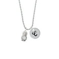 thumbnail image 2 of Delight Jewelry Silvertone 3-D Clear AB Crystal Owl Silvertone Script Initial Disc - C - Charm Necklace, 20"+3", 2 of 4