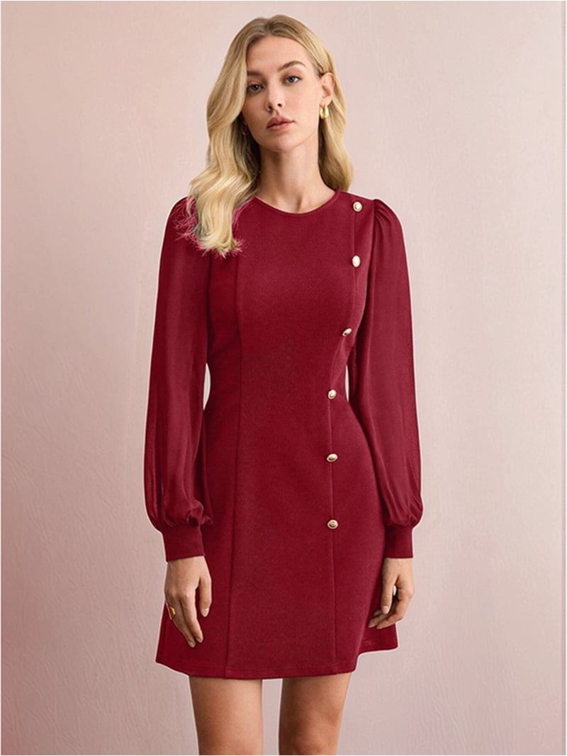open lace back dress No You Hang Up Mini Dress Wine main image 1