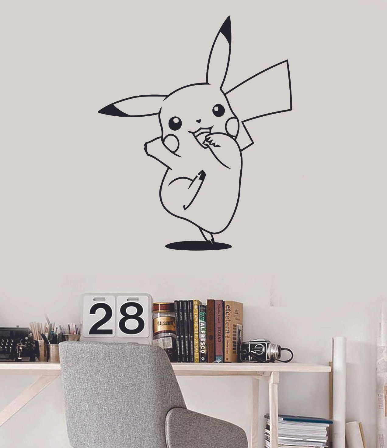Happy Pika Pikachu Poke Monster Children Cartoon Wall Sticker Art Decal for  Girls Boys Room Bedroom Nursery Kindergarten House Fun Home Decor Stickers  Wall Art Vinyl Decoration Size (30x27 inch) 
