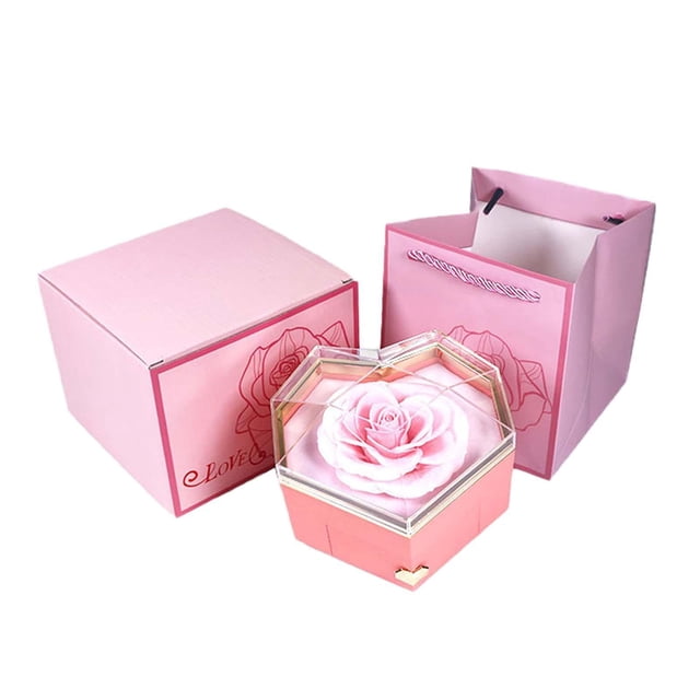 Caja de Joyería Fernando con Flores Rosas