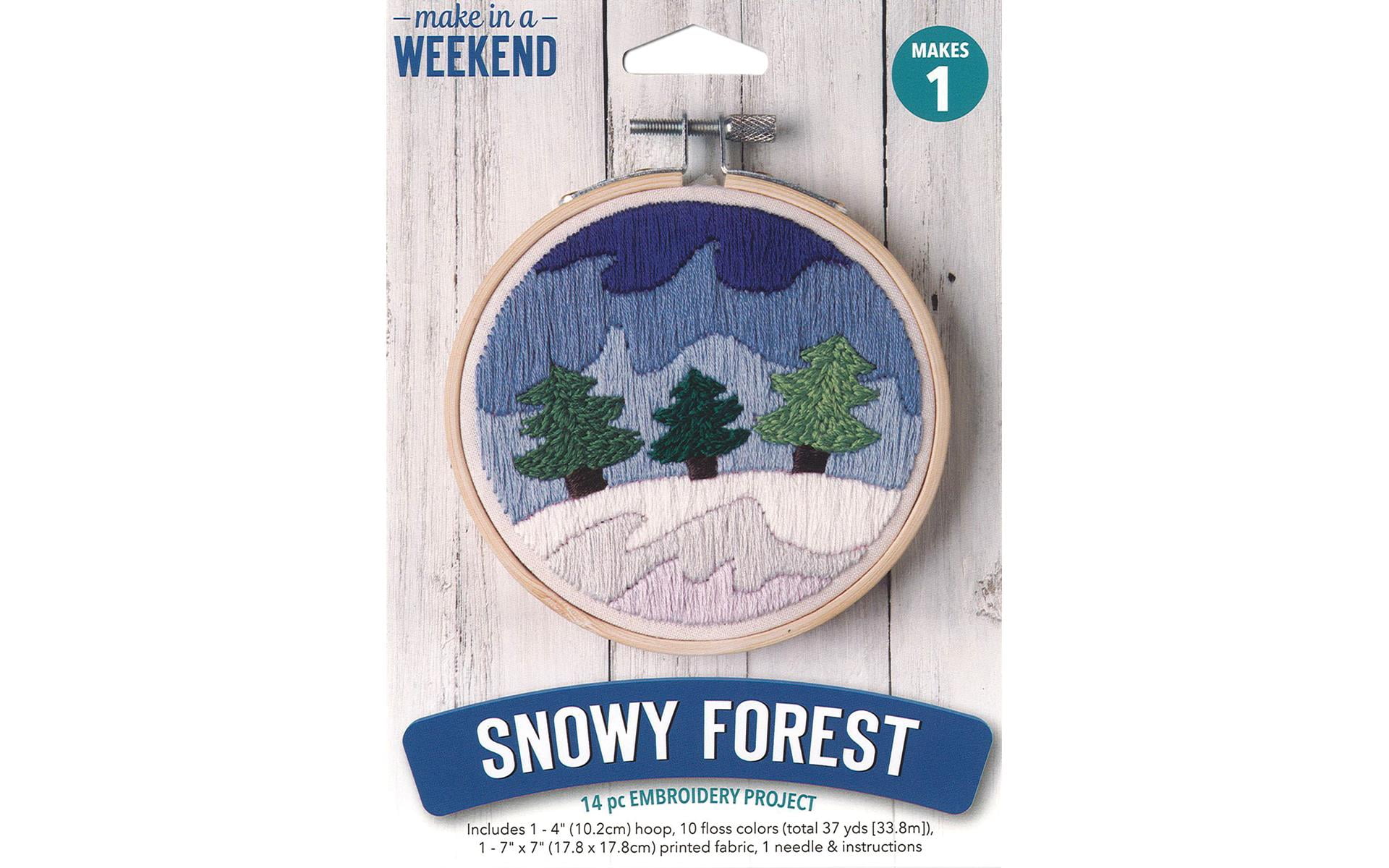 Leisure Arts Kit Weekend Embr 4" Snowy Forest