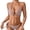 Orange Coffee, variant on YongCo Women Two Piece Thong Swimwears Fishnet Halterneck Swimsuit Bathing Suit Set
