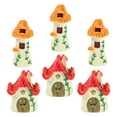thumbnail image 2 of 6 uds Mini casa de resina pequeña casa ornamento pequeña casa en miniatura Micro decoración de jardín, 2 of 6