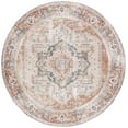 thumbnail image 2 of SAFAVIEH Baltimore Tamara Medallion Polyester Machine Washable Area Rug, Beige/Rust, 6'7" x 6'7" Round, 2 of 11