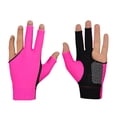 thumbnail image 1 of Anti -slip 3 dedos guante elástico guante de billar elástico guante de billar transpirable - tamaño l (rosado), 1 of 5