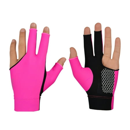 

Anti-slip 3 Fingers Glove Elastic Billiards Glove Breathable Snooker Glove - Size M (Rosy)