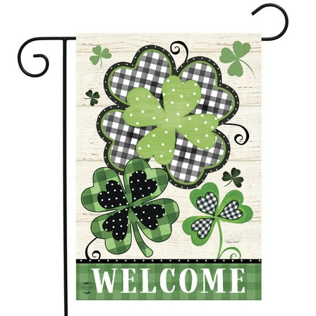 Briarwood Lane Patterned Shamrocks Welcome Garden Flag