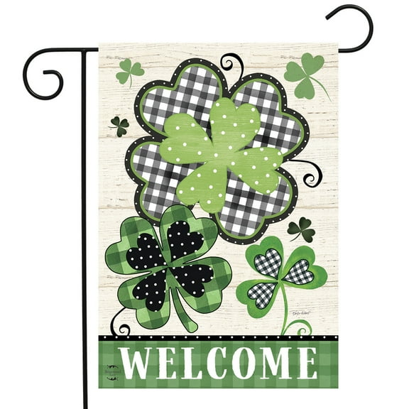 Briarwood Lane Patterned Shamrocks Welcome Garden Flag