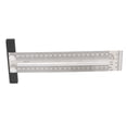 thumbnail image 3 of Woodworking Marking T Ruler, Carpenter T Ruler CNC Machined Stainless Steel Clear Scale High Accuracy  For Woodworking 200mm, 3 of 8