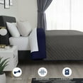 thumbnail image 6 of Martex Twin Reversible Coverlet | Lightweight Soft Easy Care Quilt | Graphite/Navy, 6 of 8