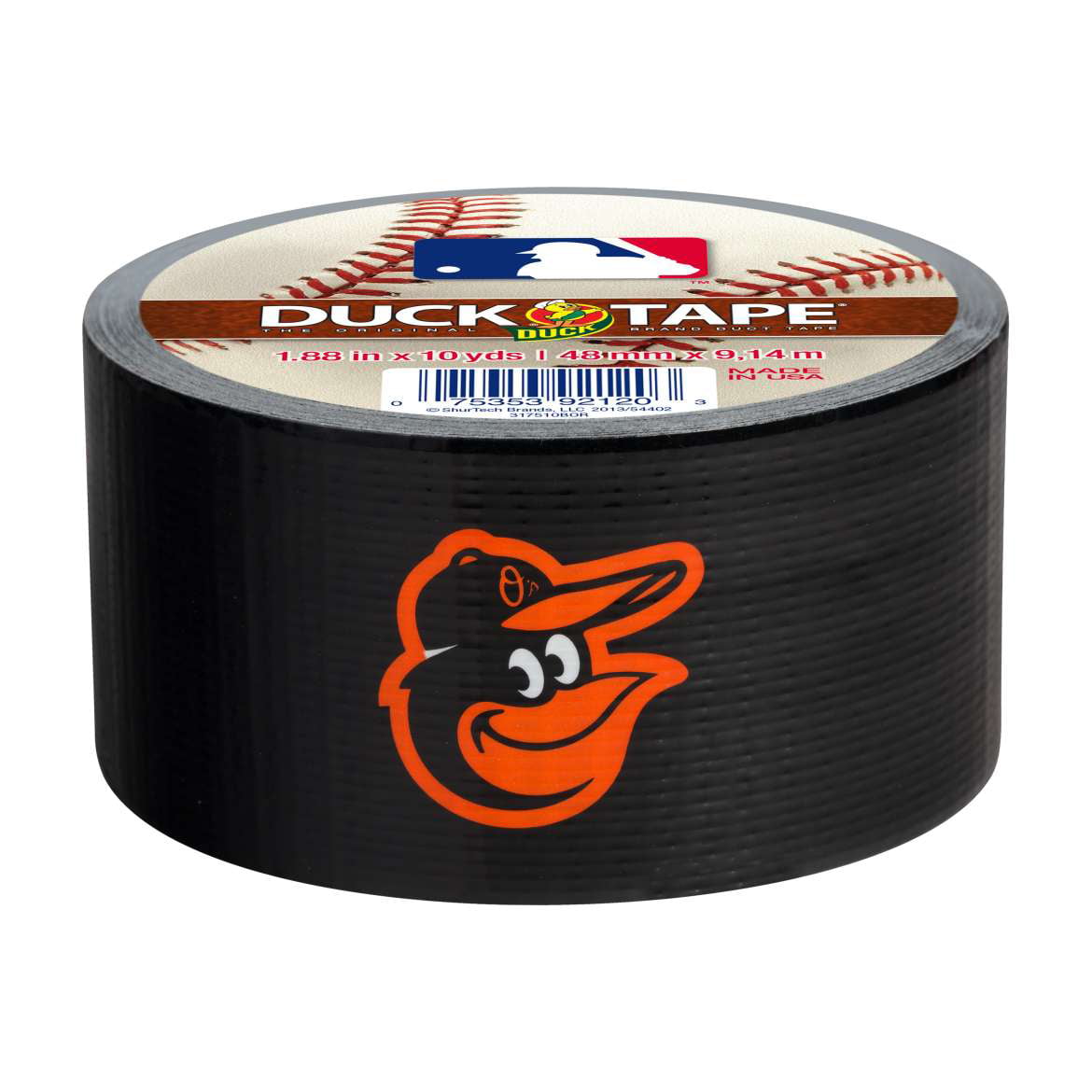 MLB Licensed Duck Tape Brand Duct Tape - Baltimore Orioles, 1.88 in. x 10  yd.