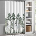 thumbnail image 3 of Pine Forest Fabric Shower Curtain Watercolor Green Washable Shower Curtains for Bathroom, Waterproof Bath Curtain with Hooks Home Decor 72x72in, 3 of 8