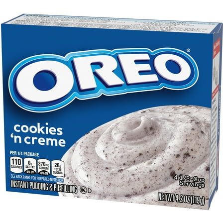 (4 pack) (4 Pack) Jell-O Instant Oreo Cookies 'n Cream Pudding & Pie Filling, 4.2 oz Box