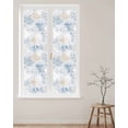 thumbnail image 2 of Window Privacy Film Blue Beige Floral Stained Glass Window Film Decorative Sun Block Window Cover Vintage Smear Abstract Art Window Clings Static Adhesive Sticker for Bathroom 23.6"x78.7", 2 of 7