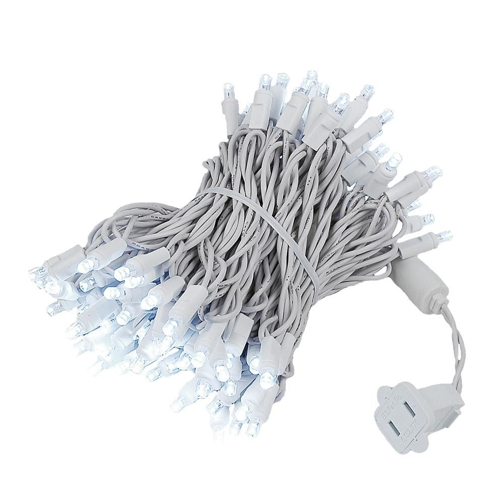 100 Light LED Christmas Mini Light Set, Patio Light, Warm White, White