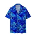 thumbnail image 6 of Men's Hawaiian Shirt Tropical Vacation Beach Palm Short Sleeve Shirts Button Down Turndown Collar Blouse Shirt, 6 of 6
