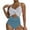 #3-Blue, variant on VBVC Womens One Piece Swimsuit Tummy Control High Cut Bathing Suit Sexy V Neck Criss Cross Monikini