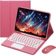 thumbnail image 1 of Funda con teclado táctil para iPad de 6.ª y 5.ª generación (modelo 2018 2017, 9,7 pulgadas), iPad Air 2 / Air 1 (9,7 pulgadas), con ratón - Teclado Bluetooth táctil magnéticamente desmontable, 1 of 8