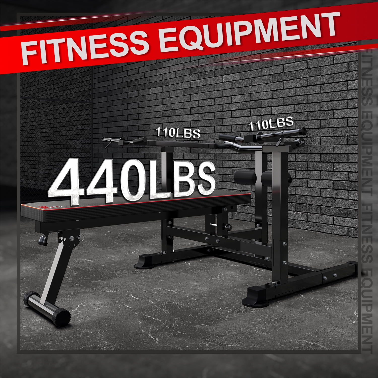 Wesfital Chest Press Machine  Bench Press Set Arm and AB Workouts Dumbbell Rack Gym Bar Steel 660lbs