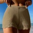 thumbnail image 2 of FAIWAD Women's Mesh Beach Shorts Summer Elastic Waist Crochet Shorts Breathable Cover Up Boho Shorts, 2 of 4