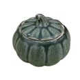thumbnail image 1 of Color Mini Pumpkin Shape Tea Can Ceramic Storage Container Sealed Container Coffee Sugar Jar Gift for Restaurant Home -Size S (Green), 1 of 8