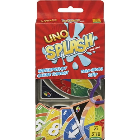 UNO Splash Card Game for Outdoor Camping, Travel and Family Night With Water-Resistent Cards