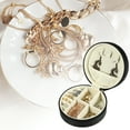 thumbnail image 2 of Unique Bargains Portable Round Jewelry Box Jewelry Organizer Box for Travel for Trip Black 1 Pc, 2 of 6