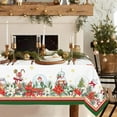 thumbnail image 1 of Rectangle Christmas Tablecloth 60 x 84In,Poinsettia Snowflake Holiday Decoration Tablecloth,Polyester Waterproof Wrinkle-Resistant Durable Christmas Tablecloth for Kitchen,Winter and Home Decor, 1 of 6