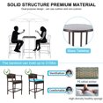 thumbnail image 6 of 3 Piece Outdoor Patio Furniture Set, PE Rattan High Top Table and Chairs Set, Outdoor Pub Table Set with Cushions for 2 Persons, All-weather Bistro Set for Patio, Poolside, Balcony, Pub, Cafe, B095, 6 of 10