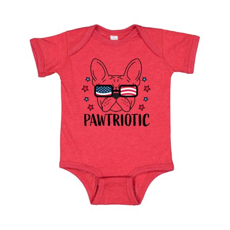 

Inktastic Pawtriotic with French Bulldog in American Flag Sunglasses Gift Baby Boy or Baby Girl Bodysuit