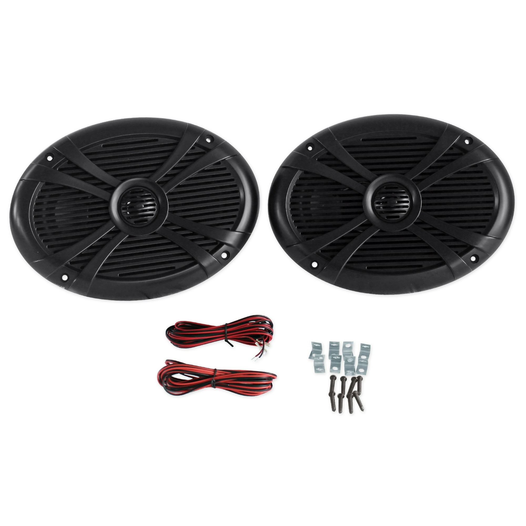 Rockville RMSTS69B Pair 6x9-in 1000 Watt 2-Way Waterproof Marine Boat Speakers, 4 Ohm, Swivel PEI Tweeter, ABS Basket, Black