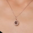 thumbnail image 3 of Gem Stone King 4.41 Ct Oval Red Tiger Eye 18K Rose Gold Plated Silver Pendant with Chain, 3 of 6